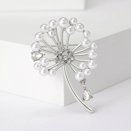 Dandelion Alloy Pave Crystal Rhinestone Brooch PW-WG21762-02-1