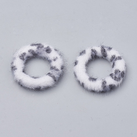 Faux Mink Fur Covered Linking Rings X-WOVE-N009-08L-1