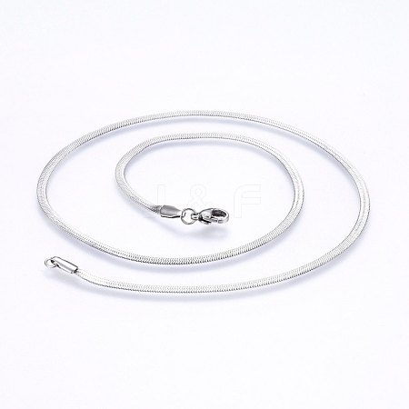 304 Stainless Steel Herringbone Chain Necklaces NJEW-P226-09P-1