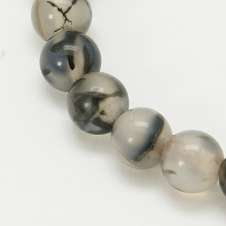 Natural Grey Agate Beads Strands G-G390-12mm-07-1