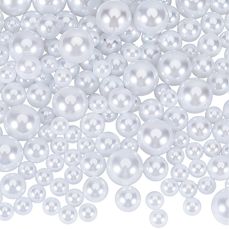 150Pcs 3 Styles  ABS Plastic Imitation Pearl Round Beads KY-SP0001-63B-1