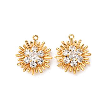 Brass Micro Pave Cubic Zirconia Pendants KK-K382-38G-1