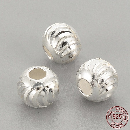 925 Sterling Silver Beads X-STER-S002-16-6mm-1
