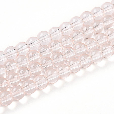 Baking Paint Transparent Glass Beads Strands LS-DGLA-N006-6mm-02-1