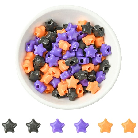 100Pcs 3 Colors Opaque Acrylic Beads MACR-FS0002-26-1