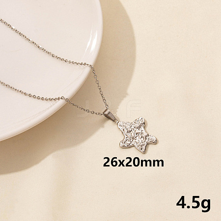 Stainless Steel Starfish Pendant Necklaces for Women MD4467-9-1