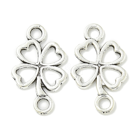 Tibetan Style Alloy Shamrock Connector Charms TIBE-I026-6013AS-1