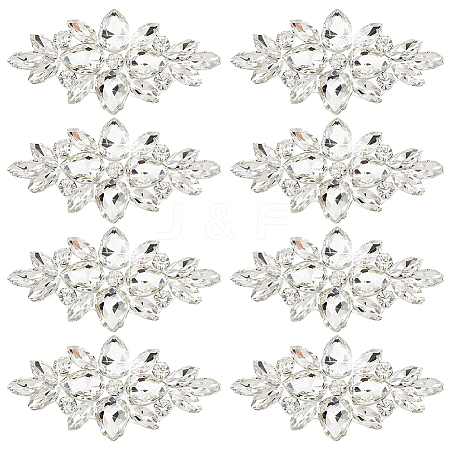 8Pcs Glass Cabochons(Hot Melt Adhesive On The Back) GGLA-FG0001-07B-1