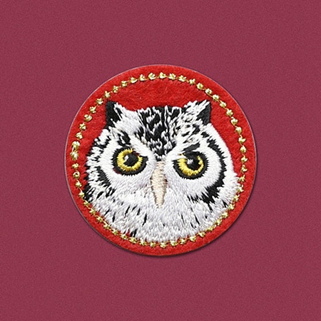 Flat Round with Owl Computerized Embroidery Cloth Iron on/Sew on Patches WG45520-04-1