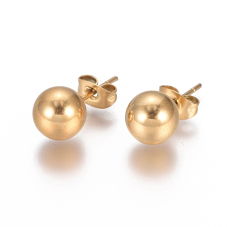 Ion Plating(IP) 304 Stainless Steel Stud Earrings EJEW-L215-57E-G-1