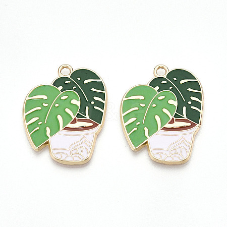 Alloy Enamel Pendants X-FIND-I014-07LG-1