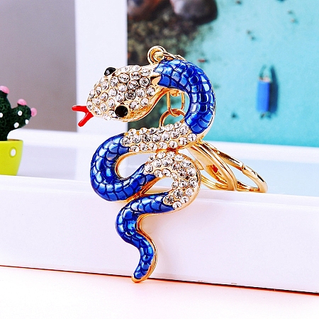 Snake Alloy Rhinestone Keychain PW-WG4B4AA-02-1