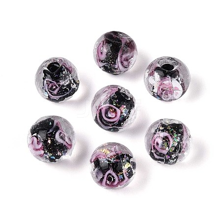 Handmade Foil Lampwork Beads LAMP-T021-33B-1