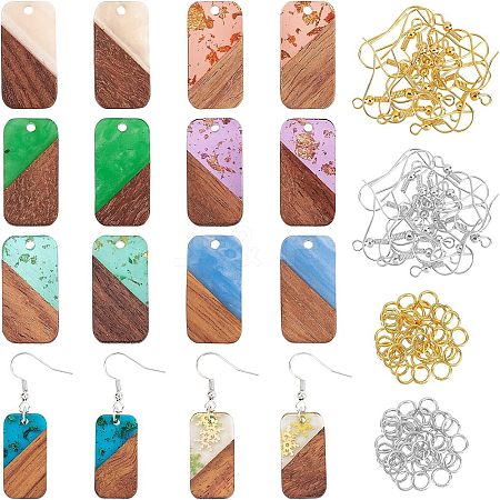 DIY Dangle Rectangle Earring Making Kits DIY-OC0006-08-1
