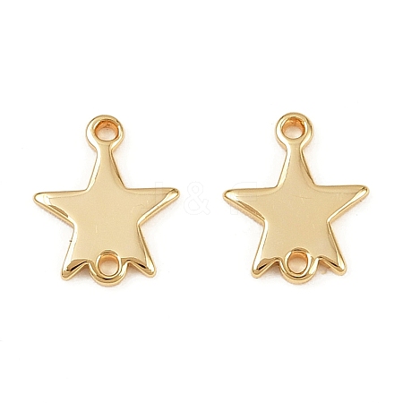 Brass Star Connector Charms KK-B137-09G-1