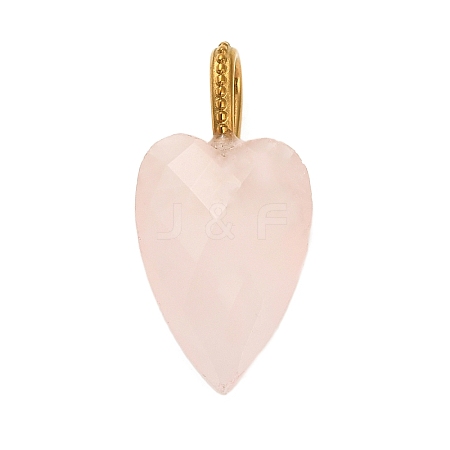 Natural Rose Quartz Pendants G-C290-01G-1