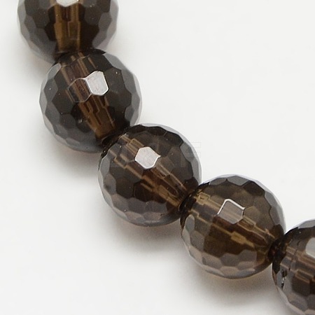 Smoky Quartz Beads Strands GSFR6mm176-128-1