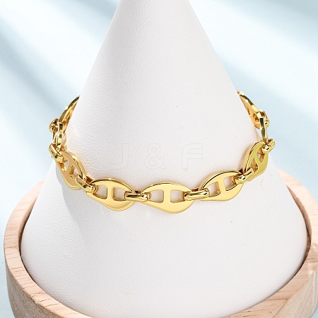 304 Stainless Steel Mariner Link Chains Bracelets for Women BJEW-F536-20G-1