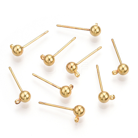 Brass Stud Earring Findings KK-I649-10G-NF-1