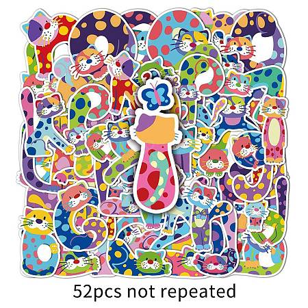 52Pcs Cat PET Waterproof Stickers PW-WG987F6-01-1