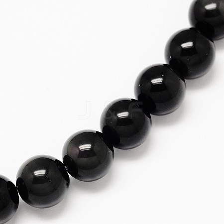Natural Obsidian Round Beads Strands X-G-L275-03-16mm-01-1