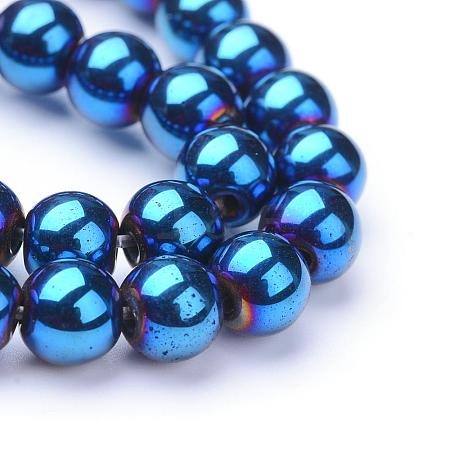 Non-magnetic Synthetic Hematite Beads Strands G-S096-4mm-7-1