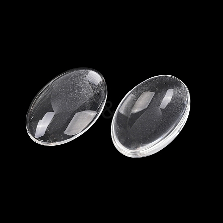 Transparent Oval Glass Cabochons X-GGLA-R022-30x20-1