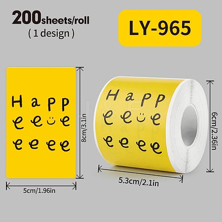200Pcs Thank You Theme Stickers Roll DIY-M070-01D-1