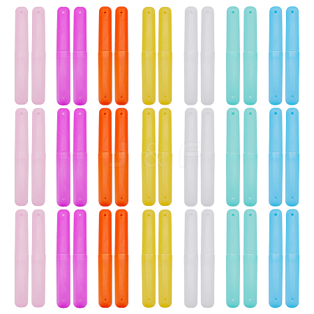 42Pcs 7 Colors Plastic Toothbrush Case CON-GO0001-10-1