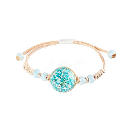 Porcelain Beads Braided Bead Bracelet for Girl Women BJEW-C004-01A-1