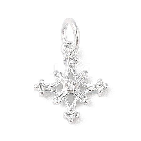 925 Sterling Silver Pave Clear Cubic Zirconia Star Charms STER-K181-01B-S-1