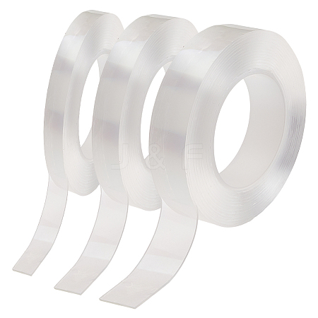 3 Rolls 3 Styles 5M Transparent Acrylic Double Sided Adhesive Tape AJEW-FH0009-05-1
