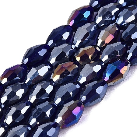 Electroplate Transparent Glass Beads Strands GL-N002-01A-A20-1