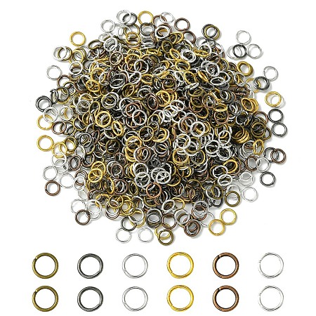 1200Pcs 6 Colors Iron Open Jump Rings IFIN-YW0003-04-1