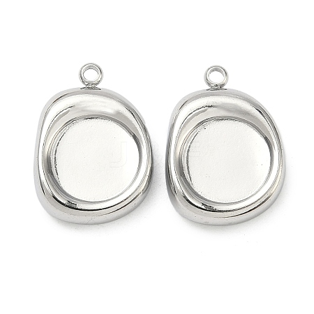 304 Stainless Steel Pendant Cabochon Settings STAS-C167-07C-P-1