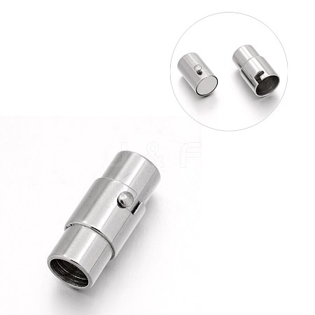 Tarnish Resistant 304 Stainless Steel Column Locking Tube Magnetic Clasps X-STAS-E089-05D-1