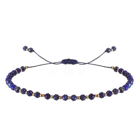 Natural Lapis Lazuli Beads Braided Bead Bracelets for Women AI9762-15-1