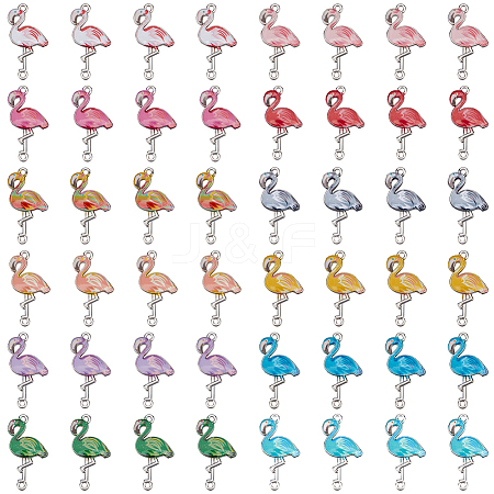 48Pcs 12 Colors Alloy Enamel Connector Charms ENAM-PH0002-23-1