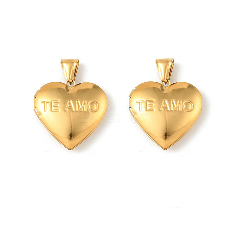 316 Stainless Steel Locket Pendants STAS-K321-21G-1