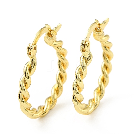 Brass Twist Rope Hoop Earrings for Women EJEW-A070-16G-1