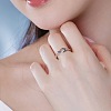 Jesus Fish Rhodium Plated 925 Sterling Silver Enamel Twist Finger Rings for Women RJEW-Q816-01P-2