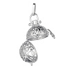 Brass Hollow Round Cage Pendants KK-E662-18P-NR-2