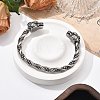 Viking 304 Stainless Steel Open Cuff Bangles for Men BJEW-U001-07K-AS-3