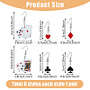 FIBLOOM 3 Set 3 Styles Playing Card Theme Resin Dangle Earrings with Alloy Pins EJEW-FI0003-01-2