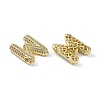 Brass Micro Pave Clear Cubic Zirconia Pendants KK-Z041-01G-M-2