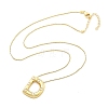 Brass & Plastic Pearl Letter Pandent Box Chain Necklaces for Women NJEW-U017-01G-04-3