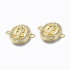 Brass Micro Pave Clear Cubic Zirconia Links Connectors ZIRC-N039-117-NF-3