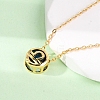 Brass Pave Cubic Zirconia Birth Stone Constellation Pendant Cable Chain Necklaces NJEW-D334-01G-10-3