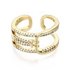 Brass Micro Pave Clear Cubic Zirconia Cuff Rings RJEW-S044-101-NF-3