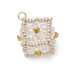 Beaded Cube Charms PALLOY-MZ00440-05-1